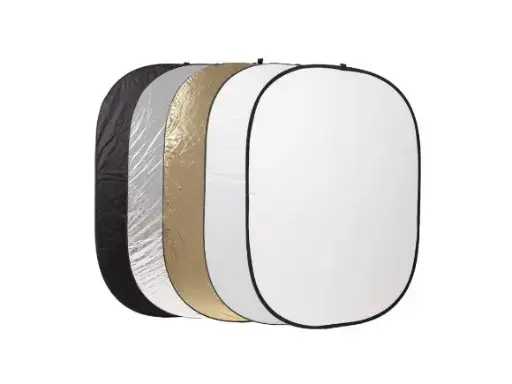 數位蘋果網60X90CM 橢圓形五合一反光板(白.金.銀.黑.柔光)